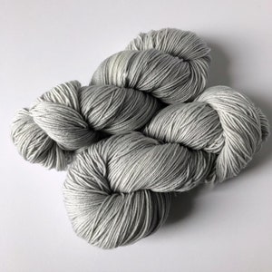 Hand Dyed fingering weight sock yarn - "Cloud Cover" silver gray is a neutral tonal - 4-ply - quantity discounts - caking service