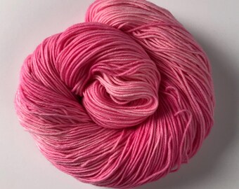 Fuchsia Pink Hand-Dyed Yarn: Merino Nylon Sock Yarn