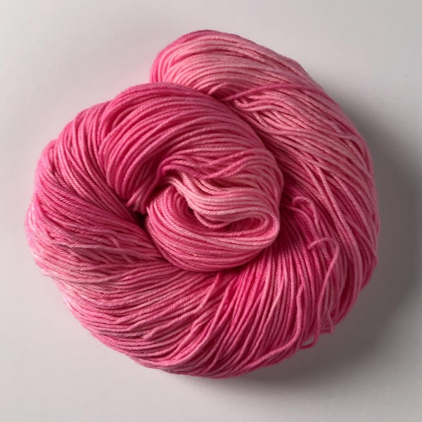 Hand-Dyed Yarn in fuchsia pink - "Pretty in Pink" tonal - merino/nylon 85/15 - sock yarn - quantity discounts - caking service available