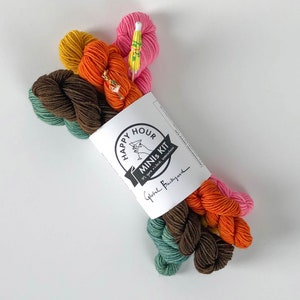 Bejeweled Sock Yarn Mini Skeins Set: Superwash Merino, Stitch Marker