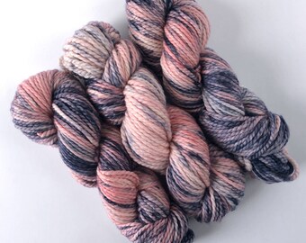 Rose Denim Chunky Yarn: Hand-Dyed Extrafine Merino Wool