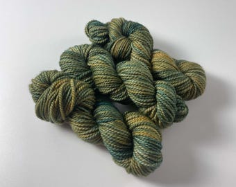 Olive Tapenade Bulky Weight Yarn - hand dyed merino wool - 2-ply chunky superwash
