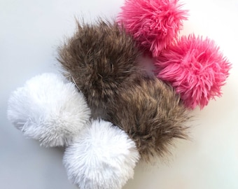 Faux Fur Pom Poms for knitting and crochet projects