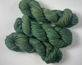 Kale Pesto Bulky Weight Yarn - chunky 2-ply merino wool - hand dyed superwash