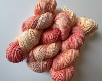 Peach Orchard hand-dyed yarn in extrafine merino - fingering weight sock yarn