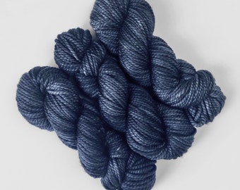 Navy Blue Chunky Yarn: Hand-Dyed Superwash Merino Wool