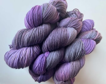 Purple Haze indie-dyed yarn - extrafine merino fingering weight - shades of lilacs
