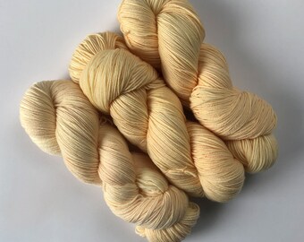 Hand-Dyed Merino Sock Yarn - Mango Cream, Fingering Weight