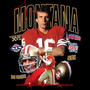 Joe Montana San Francisco Football Digitaler Download | Vintage-Quarterback PNG | 300 DPI hochauflösende Datei