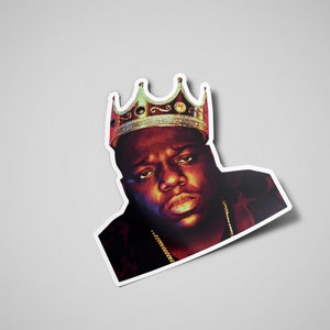Biggie Smalls Sticker - Notorious B.I.G - Crown - King Of NY - Hip Hop Stickers - Diecut - White