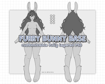 Furry Kemonomimi Bunny Base Pack | Customizable Fully Layered PSD | OC And Adopt Base