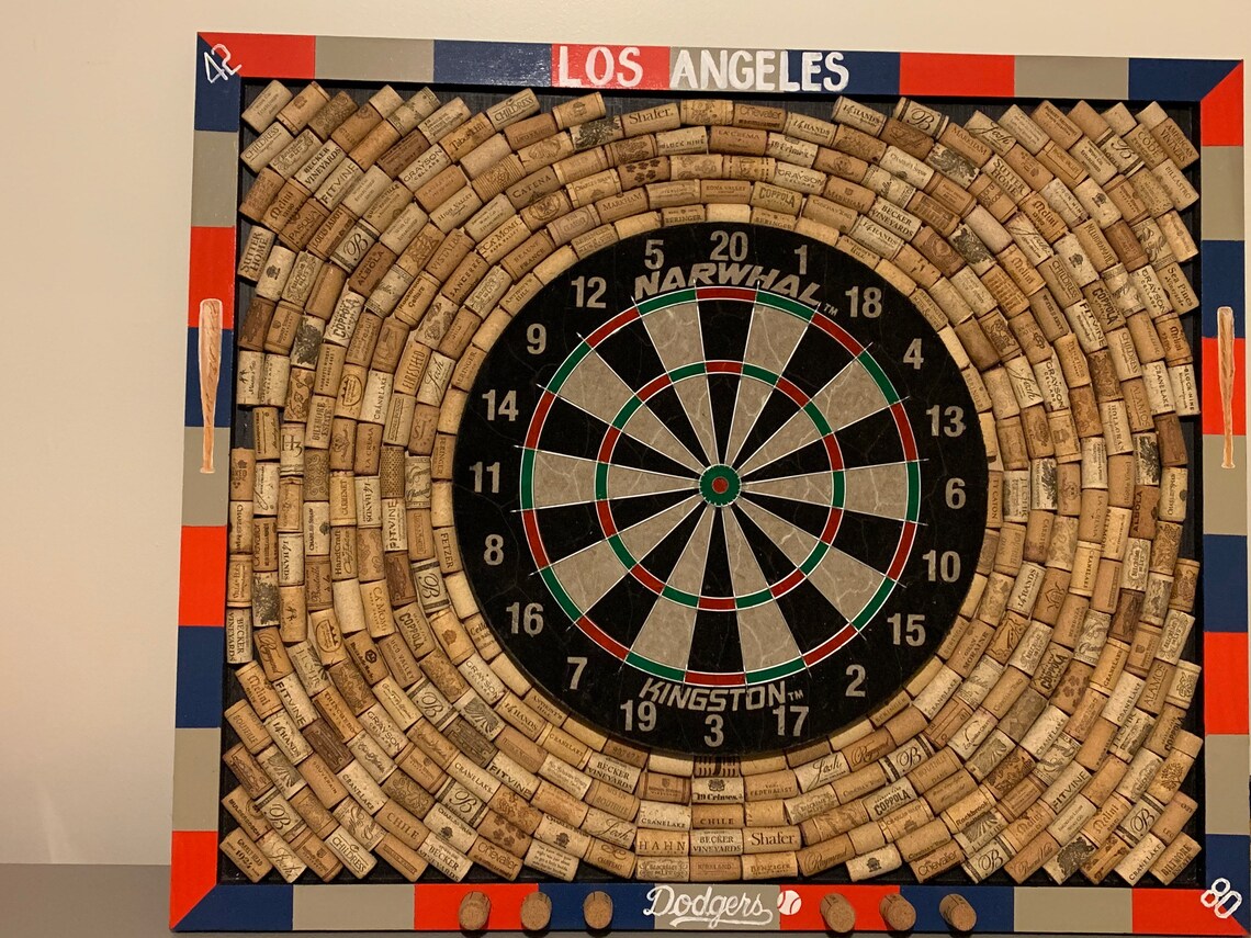 LA Dodgers Dart Board Etsy