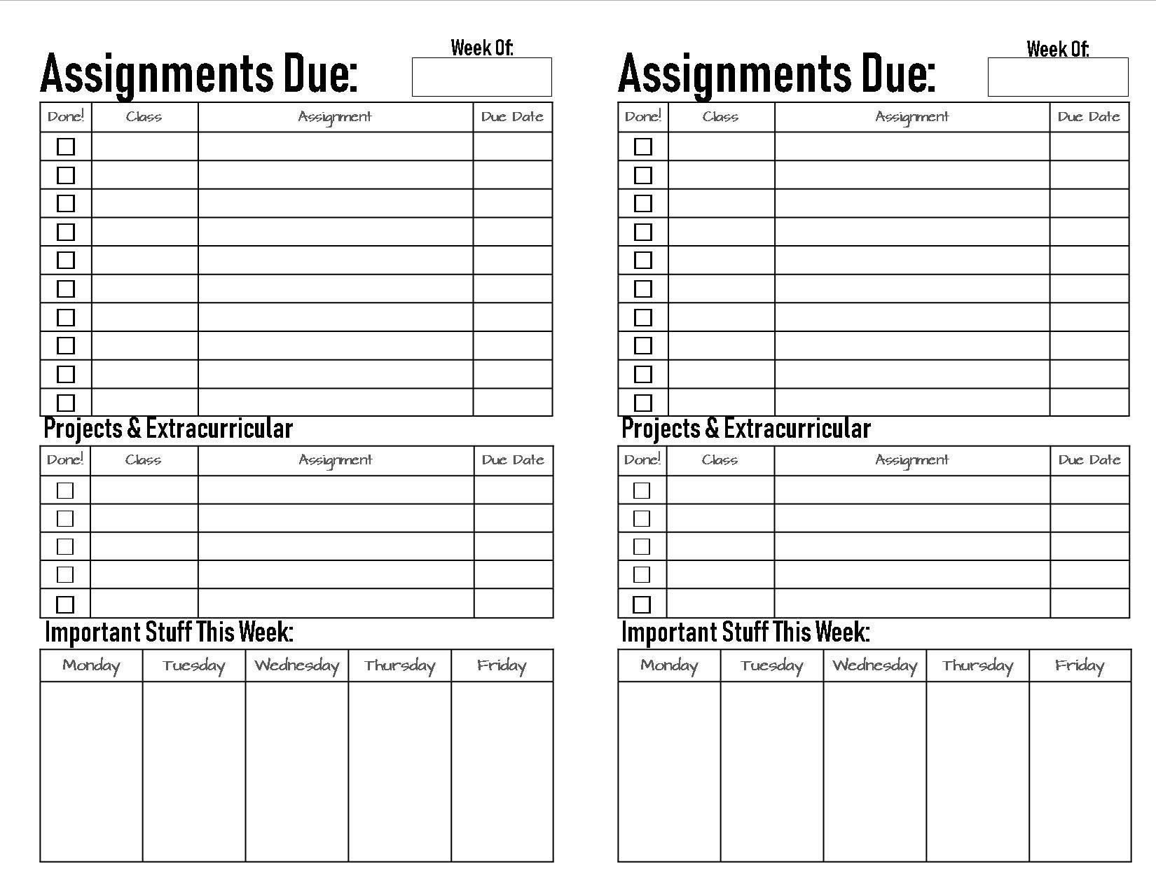 Middle School/high School Student Planner Half Etsy