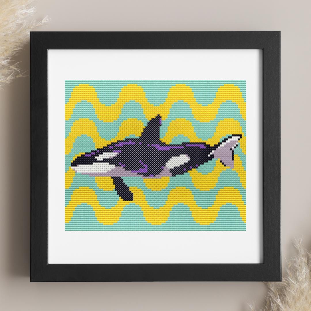 Orca Cross Stitch Pattern PDF, Killer Whale Embroidery Chart, Instant ...