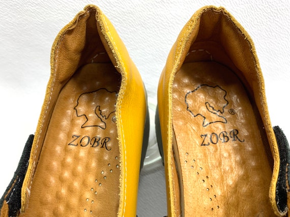 Leather Platform Shoes 90's MUSTARD YELLOW ZOBR C… - image 6