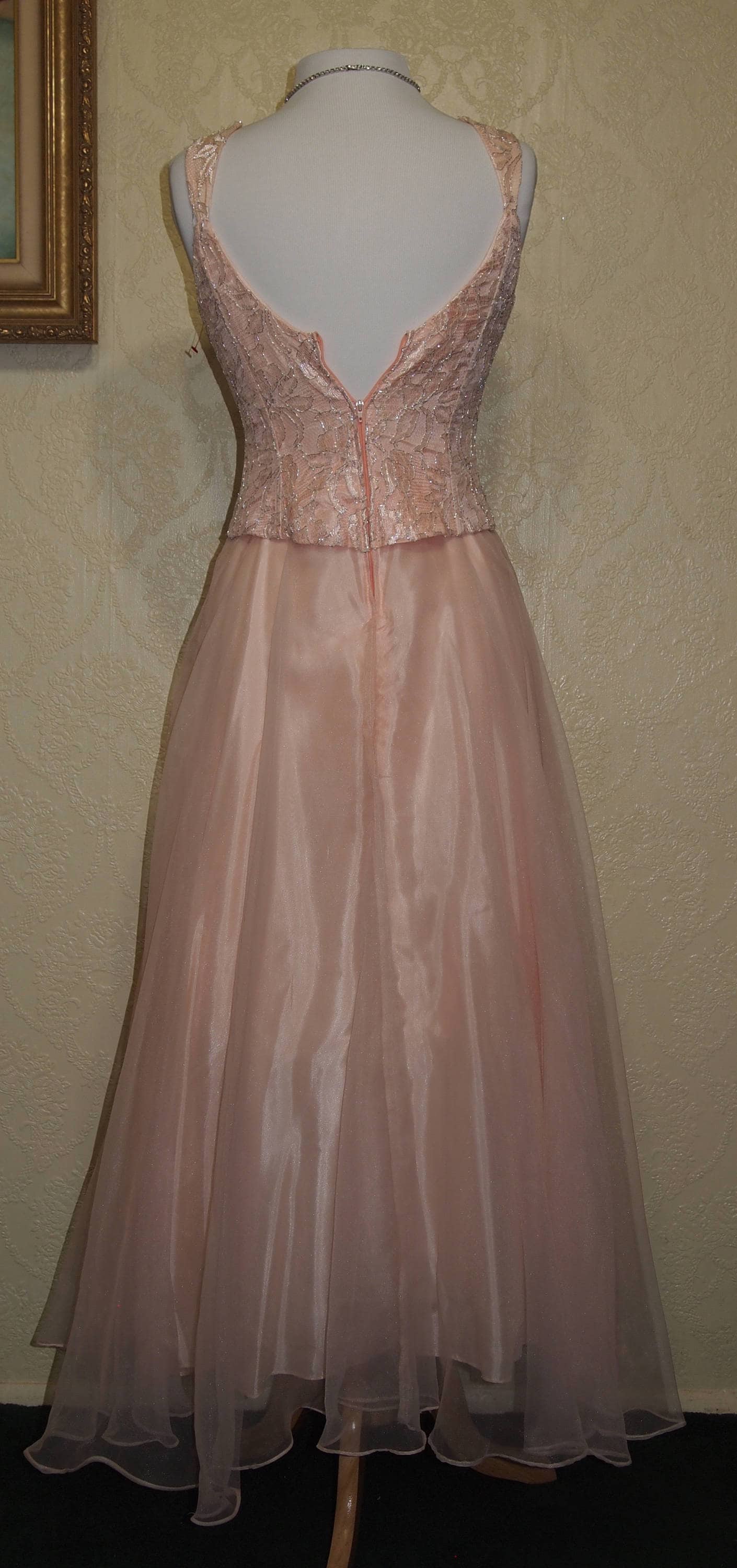 70's Gown Pastel Melon Color and Silver BRIDESMAID DRESS - Etsy UK