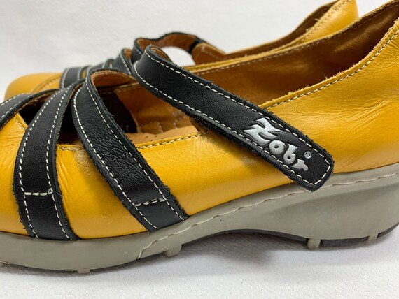 Leather Platform Shoes 90's MUSTARD YELLOW ZOBR C… - image 4