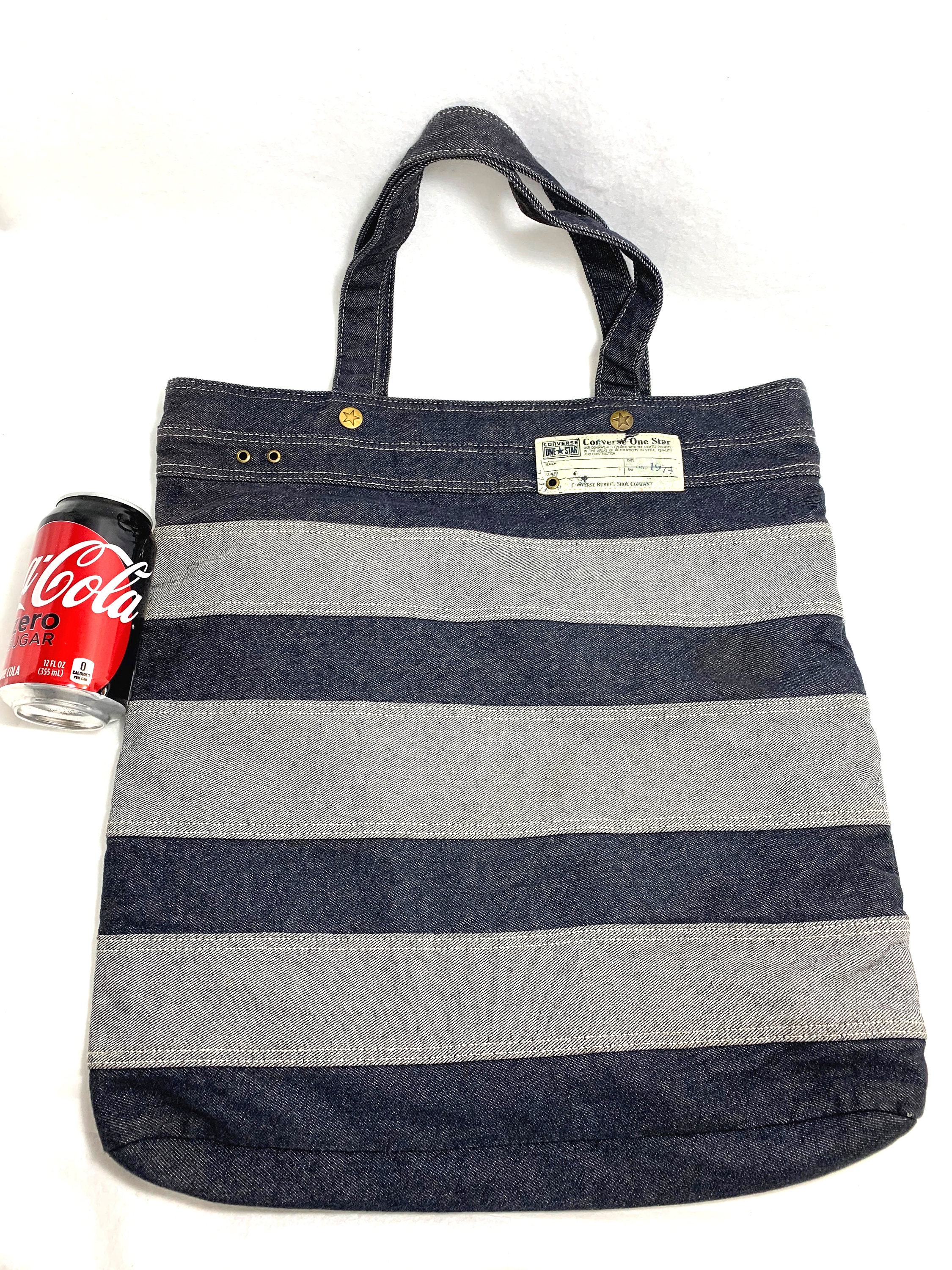 Large DENIM CONVERSE TOTE Shoulder Bag Excellent Clean Etsy