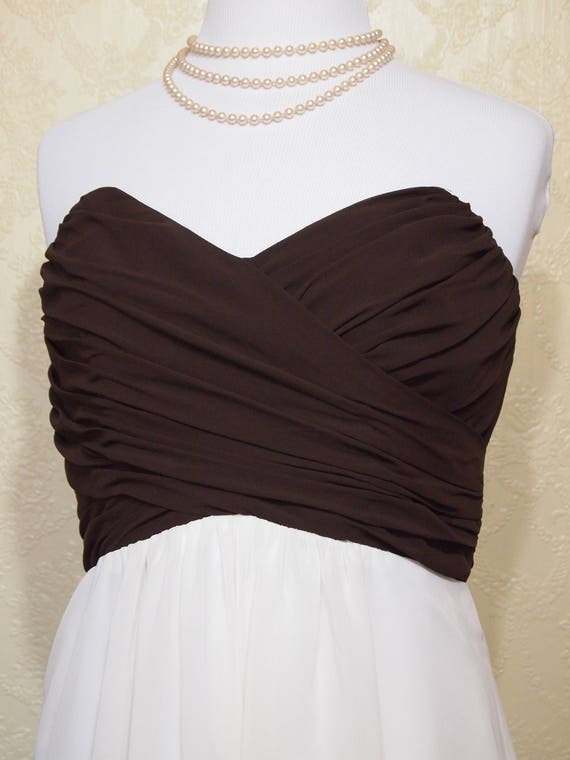 PROM dress ALFRED ANGELO short Ivory and Espresso 