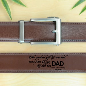 Personalized Engraved Belt Hidden Message Automatic Genuine Leather Belt Custom Engraving Fathers Day Christmas Wedding Gift for Him for Men