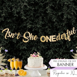 Isn't She Onederful Banner Custom Birthday Banner Cute Banner First Birthday Sign First Birthday Decor Onederful Birthday Baby Girl One B3