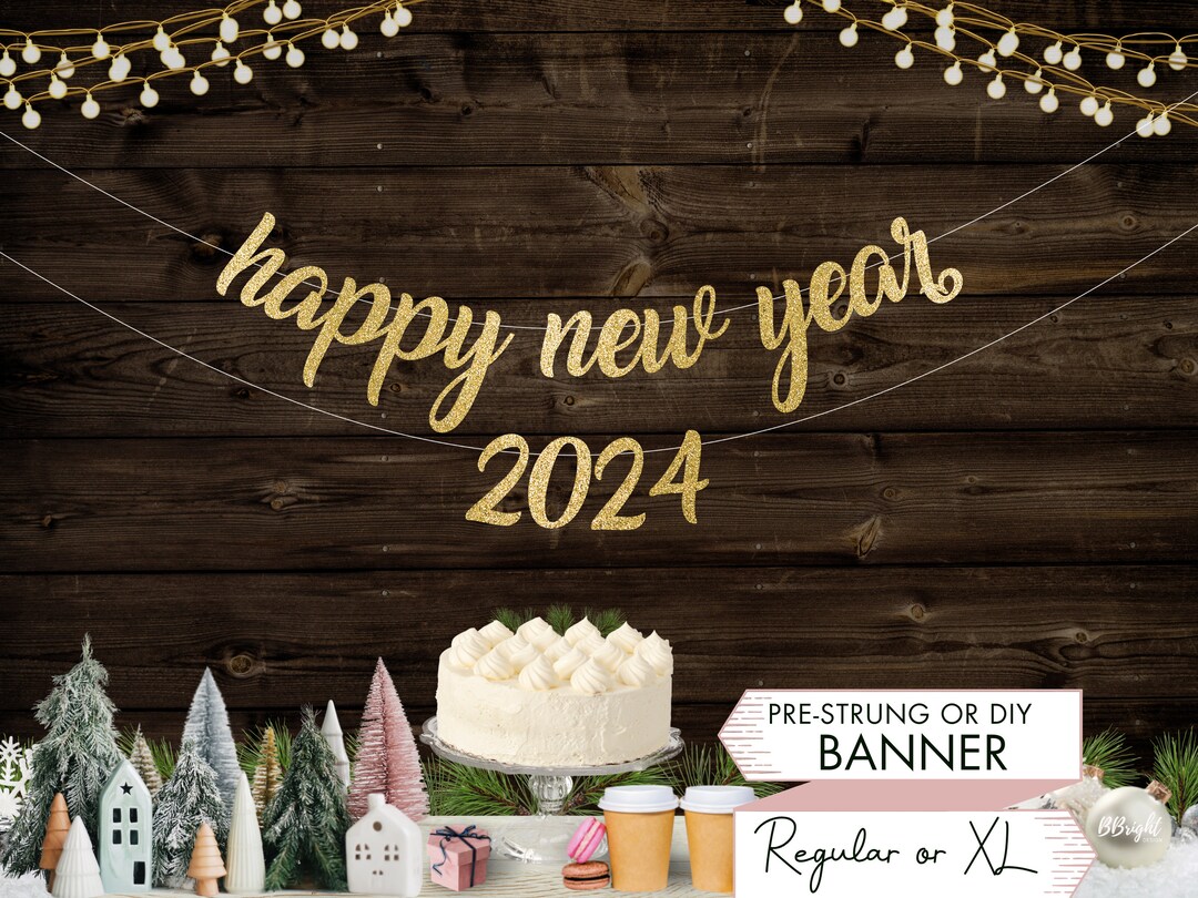 Custom Happy New Year Banner New Year Sign New Years Eve Party ...