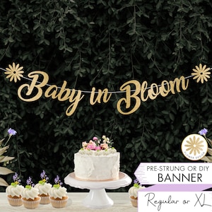Baby in Bloom Banner Baby Shower Banner Custom Sign Daisy Baby Shower Sign Daisy Theme Wildflower Baby Shower Decor Flower Garland B3