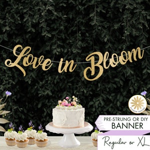 Love in Bloom Banner Bridal Shower Banner Custom Sign Wildflower Bridal Shower Sign Flower Theme Shower Decor Wedding Decorations DIY B3