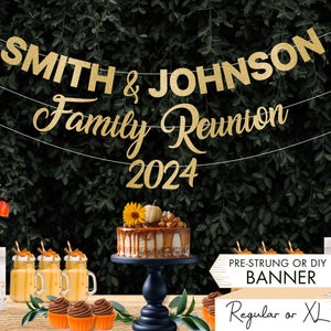 Banner de reunião de família, sinal de reunião de família, banner de reunião personalizado, ornamento de família, decoração de reunião de família, sinal de nome de família fr