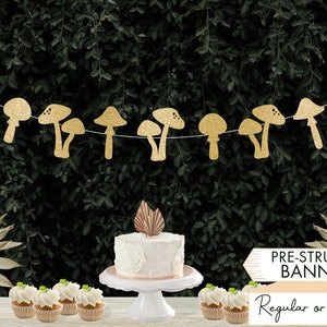 Banner personalizado con setas Garland Mushroom Banner Party Sign Mushroom Birthday Decor Forest Baby Shower Sign Fall Banner Decoraciones B3