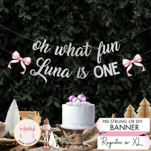 Oh, qué divertido cartel de cumpleaños personalizado con lazo, letrero de cumpleaños navideño, decoraciones de invierno de Onederland, decoración para fiesta de primer cumpleaños, bricolaje C24