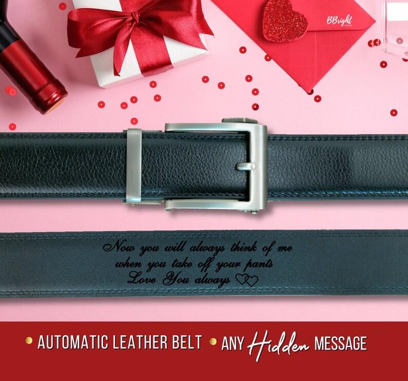 Max 56% OFF OFFicial mail order Mens Leather Belt Valentines Gift for Message Secret Custom Him