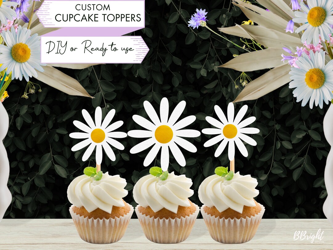 Glavatrix 25 Pcs Wildflower Cupcake Toppers Set - Flower Picks For Birthday, Baby Shower, Garden Party - View #8