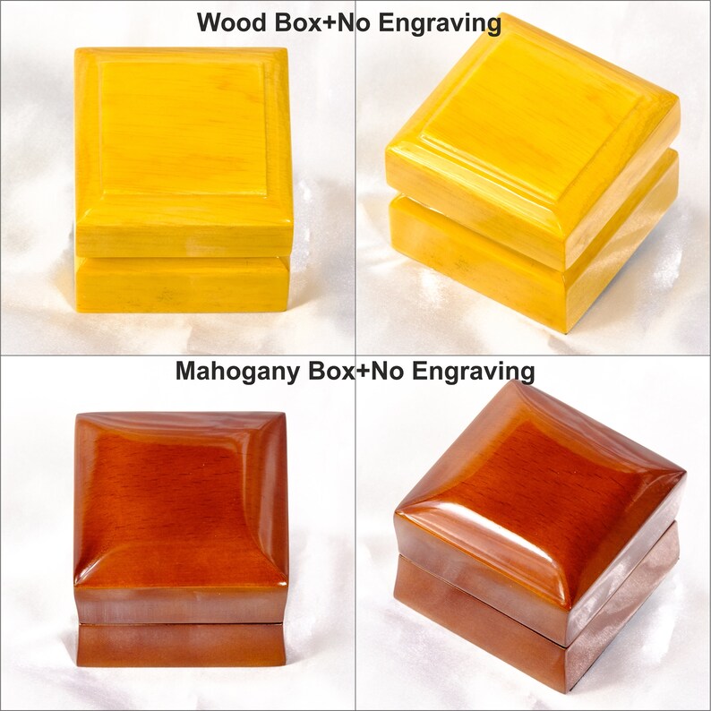 Personalised Luxury Wooden Wedding Ring Box Custom Engagement Real Wood Gift image 10