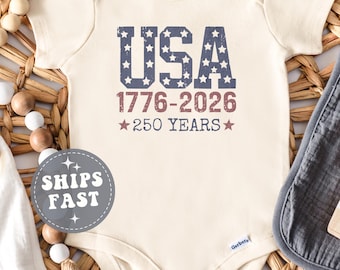 4th of July Outfit Baby Semiquincentennial Patriotic Onesie® 1776-2026 Baby Shower Gift