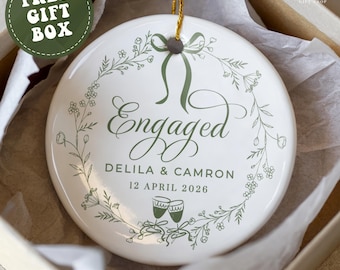 Engaged Ornament Personalized Newly Engaged Gift Engagement Ornament Engagement Gift for Couples Engaged Christmas Ornament New Engagement