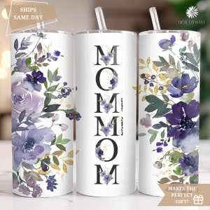 Mommom Est 2023 Tumbler Personalized Grandma Mother's Day Gift, New Mommom Gift Ideas from Grandson, Granddaughter, Grandmother To Be Gift