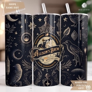 Personalized Witches Brew Tumbler, Personalized Halloween Tumbler, Witchcraft Tumbler Cup for Witches, Witch Travel Mug, Witchy Travel Cup