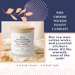 Funny Coworker Leaving Gift: Dumpster Fire Candle Goodbye Gift for Coworker Office Farewell Gift Work Bestie Gift Funny Retirement Candle zdjęcie 7
