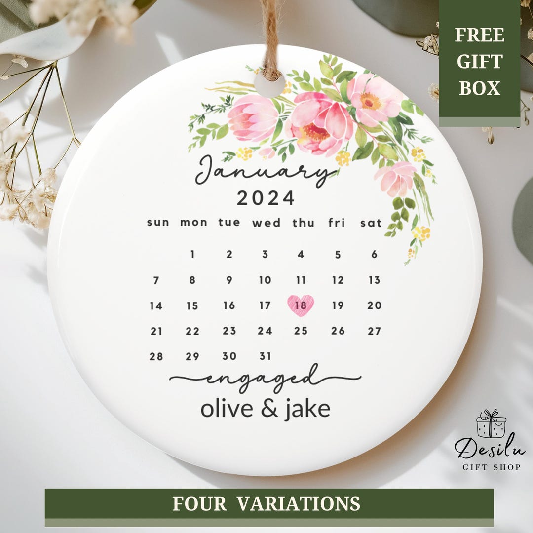 Engagement Ornament Personalized Engagement Gift for Couples Engagement
