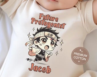 Future Protagonist Anime Baby Onesie® Chibi Otaku Baby Gift Kawaii Baby Bodysuit Personalized Anime Baby Shower Gift Anime Baby Clothes