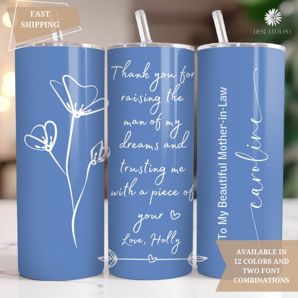 Mother In Law Tumbler, Personalized Mother In Law Gift from Bride, Custom Mother In Law Coffee Mug, Gift for Mother In Law To Be Travel Cup