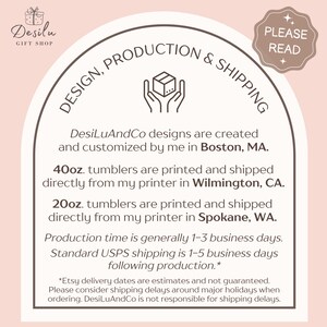 Pu&ograve; includere: Una grafica color crema con testo sul design e la produzione di bicchieri. Il testo indica che i design sono creati a Boston, MA, e i bicchieri sono stampati a Wilmington, CA e Spokane, WA. La grafica include anche il testo "PLEASE READ".