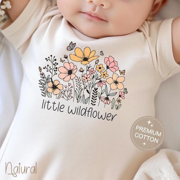Wildflower Baby Onesie® Little Wildflower Bodysuit Wild Flower Baby Shower Girl Boho Floral Baby Clothes Floral Baby Shower Little Bloom