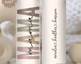 Mama Tumbler with Grandkid Names Mama Gift Personalized Custom Gift for Mothers Day Mama Travel Mug Coffee Retro Mama Birthday Gift Mama Cup