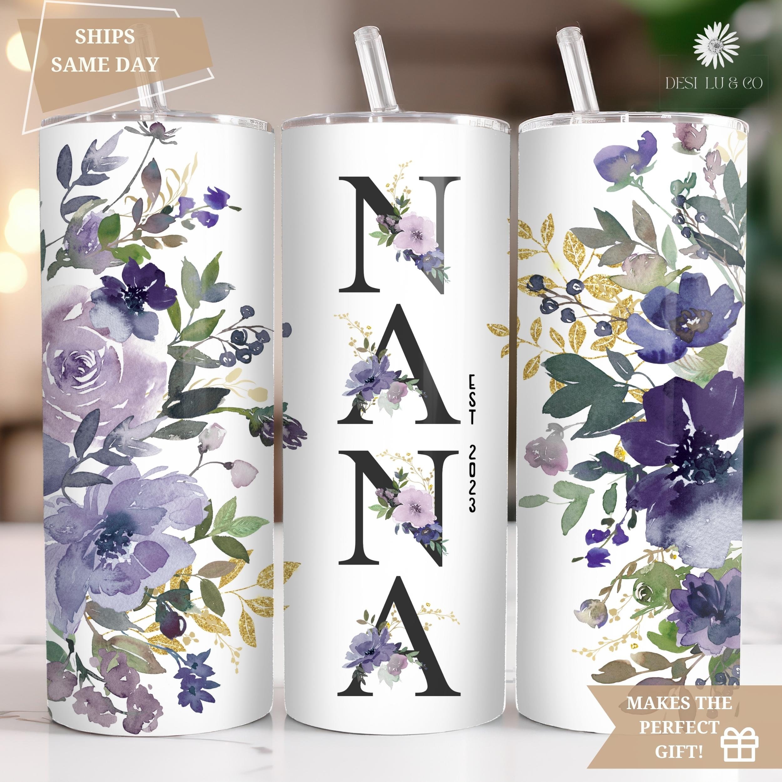 Tasse Isotherme 20 Oz Fête Des Mères NANA - Inox Avec Paille - Personnalisable