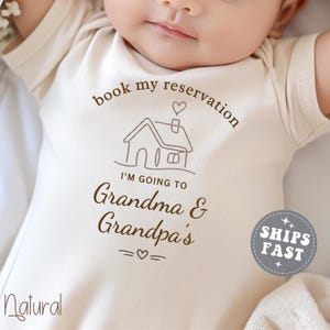 Grandma Grandpa ONESIE®: Book My Reservation New Grandparent Announcement Gift