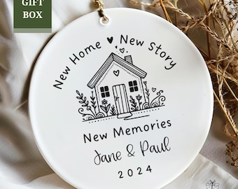New Home Ornament Personalized Housewarming Gift First Home Ornament Couples Keepsake Gift with Gift Box New Homeowner Gift New Home Gift