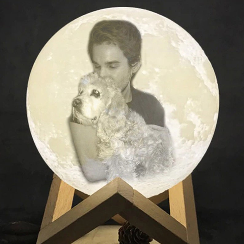 Pet Loss Memorial 3D Printed Moon Lamp Personalized With Etsy Canada