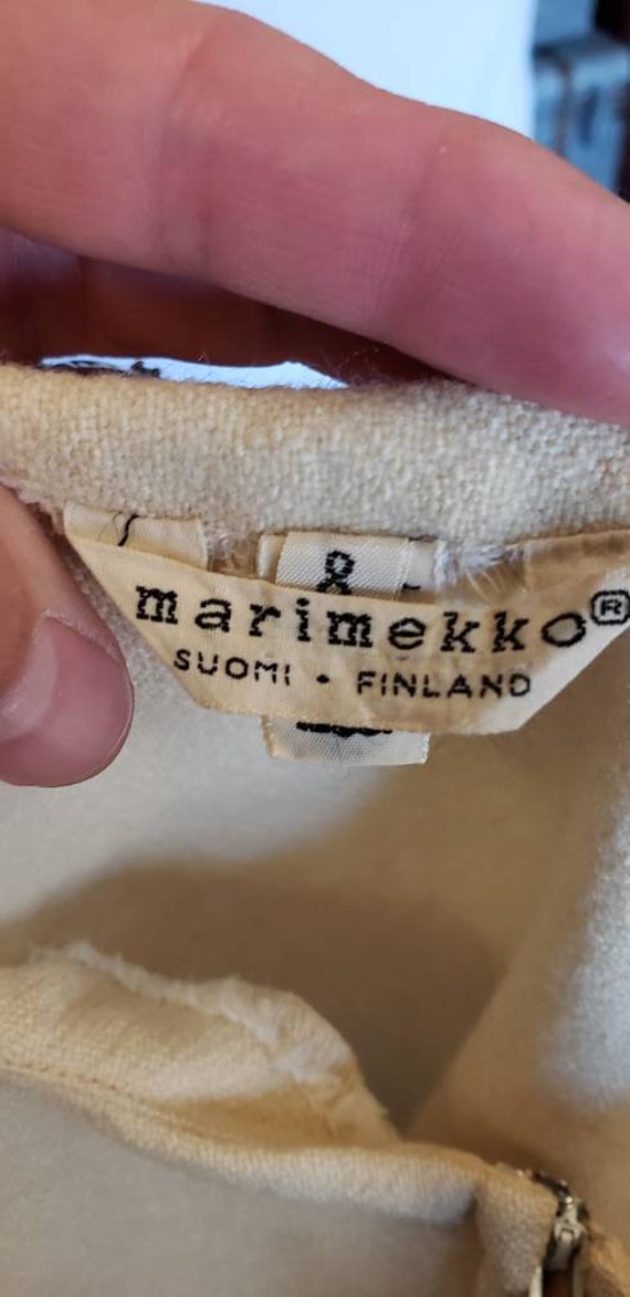 Vintage Marimekko Mod Dress Ivory - image 2